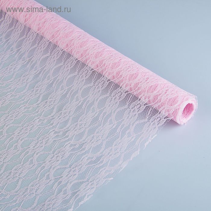 Сетка "Крошет кружево" светло-розовый, 50 см х 4.5 м - Фото 1