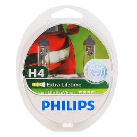

Лампа автомобильная Philips LongLife EcoVision, H4, 12 В, 60/55 Вт, набор 2 шт