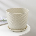 Горшок для цветов с поддоном «Ротанг», 4.7 л, d=15 см, h=14 см, пластиковый, белый - Фото 7