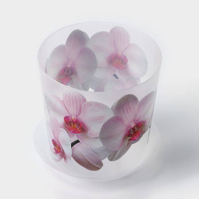 Горшок для орхидей с поддоном «Деко», 1,2 л цвет белый - фото 1884787339