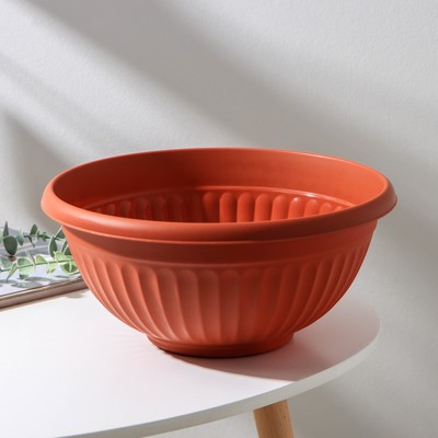 Кашпо-миска для цветов IDEA «Ливия», d=30 см, 4 л, пластик, коричневое