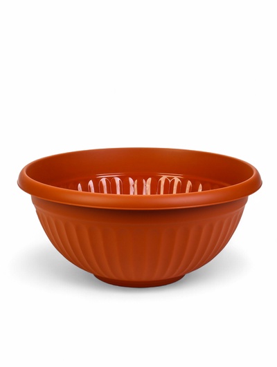 Кашпо - миска для цветов IDEA «Ливия», 12 л, d=39 см, h=19 см, пластиковое, коричневое