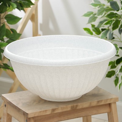 Кашпо-миска для цветов IDEA «Ливия», 11.5 л, d=40 см, мраморное