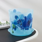 Горшок для орхидей с поддоном «Деко», 2,4 л, цвет голубой - фото 317985508