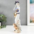 Сувенир керамика "Девушка с саксофоном и собакой" 30х8х8 см - фото 24563053