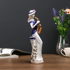 Сувенир керамика "Девушка с саксофоном у колонны" 28х9х6,5 см - фото 24563056
