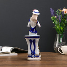 Сувенир керамика "Девушка с саксофоном у колонны" 28х9х6,5 см - фото 24563057