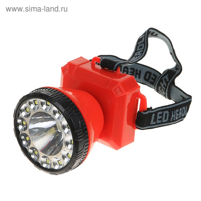 Фонарик налобный, 1 LED, лента COB, 2 режима, 3 АА, микс, 7х9 см - Фото 1