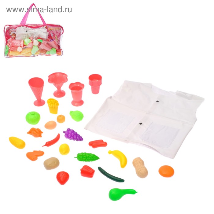 Игровой набор "Повар", продукты, посудка, халат - Фото 1