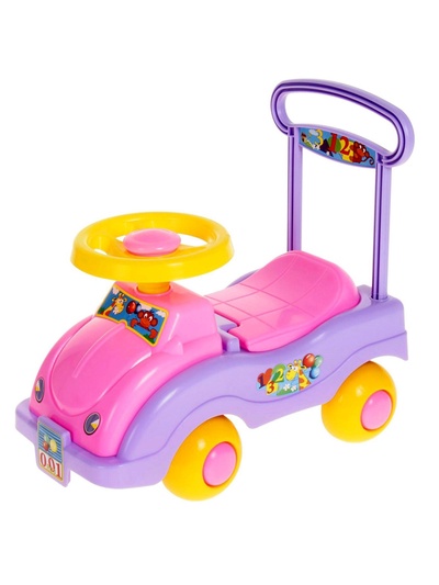 Толокар «Автомобиль», каталка для девочек, с гудком-пищалкой
