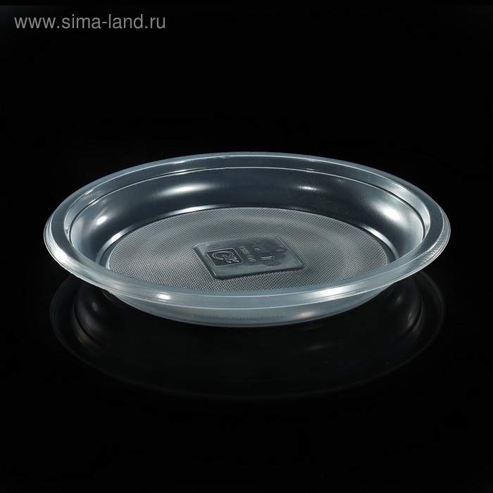 Набор одноразовых тарелок, d=16,4 см, 12 шт, цвет прозрачные - Фото 1