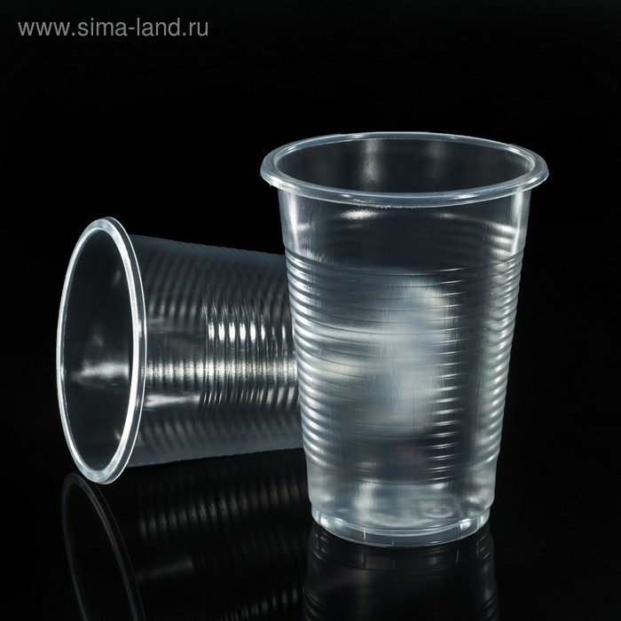 Набор одноразовых стаканов, 200 мл, 100 шт в п/п упаковке, цвет прозрачный - Фото 1