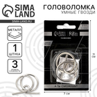 Головоломка металлическая «Умные гвозди» №14, на блистере - Фото 1