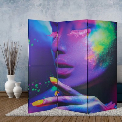 Ширма - перегородка «Дарим Красиво. Краски», 150×160 см, цвет фиолетовый