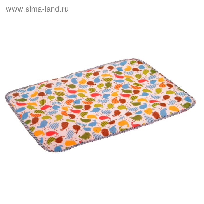 Пелёнка детская на непромокаемой основе, 65х50 см, рисунок птички - Фото 1