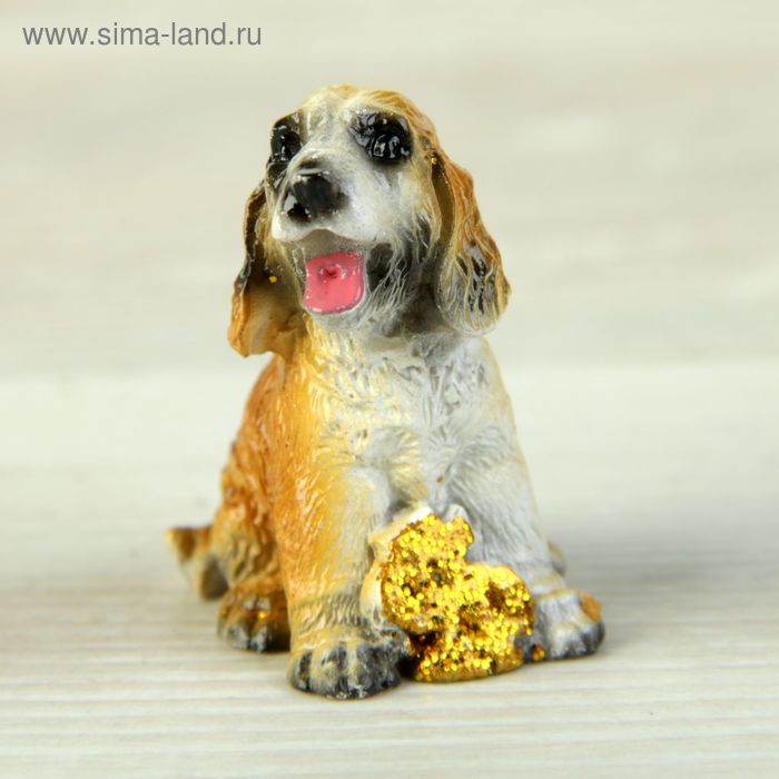 Сувенир полистоун "Собачка с золотыми монетами" МИКС 3,7х2х3,2 см - Фото 1