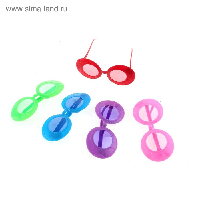 Карнавальные очки детские, круглые, цвета МИКС - Фото 1