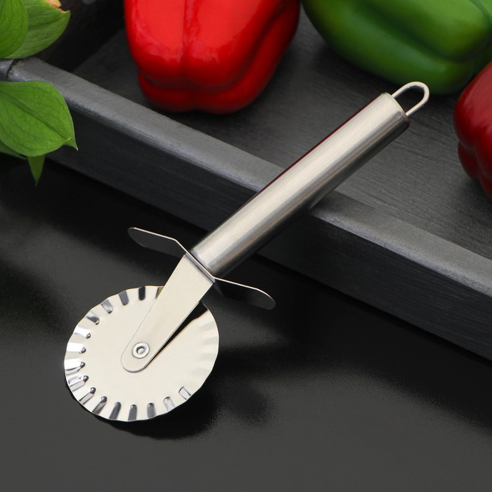 Нож для теста и пиццы Доляна «Металлик», 20 см, цвет серебряный - фото 1875881446