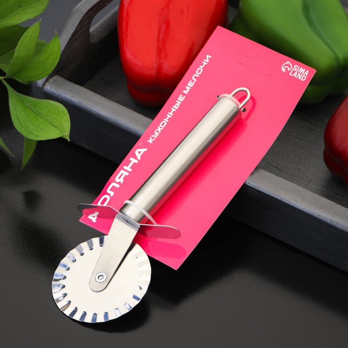 Нож для теста и пиццы Доляна «Металлик», 20 см, цвет серебряный - фото 1875881449
