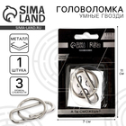 Головоломка металлическая «Умные гвозди» №21, на блистере - Фото 1