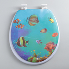 Сиденье для унитаза с крышкой «Аквариум», 40×37 см, мягкое - Фото 1
