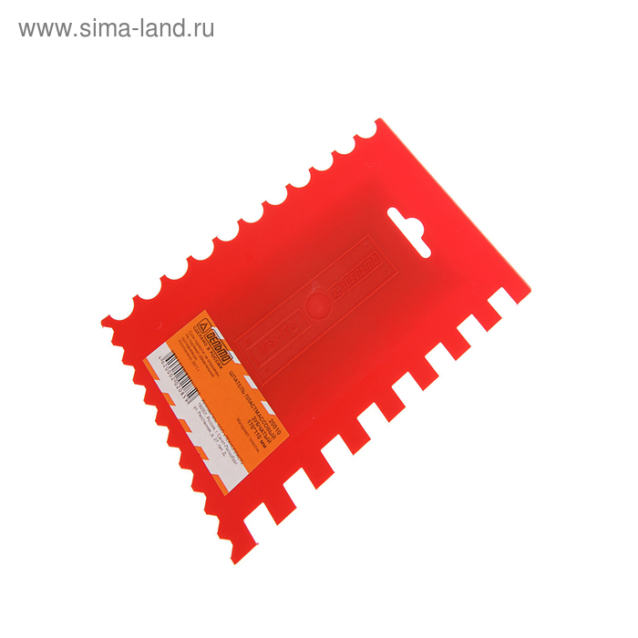 Шпатель для клея "Дельта", 170х110 мм, зубчатый, пластик - Фото 1