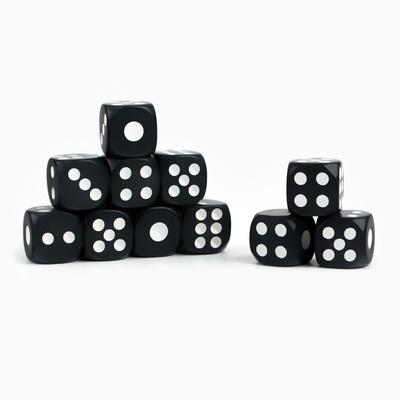 Кубики игральные, набор 100 шт., 1.2×1.2 см, чёрные