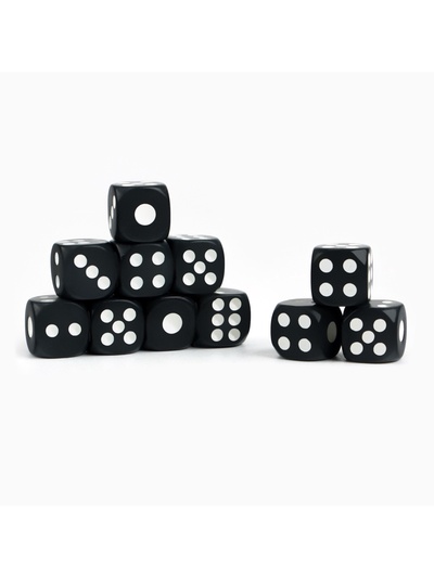 Кубики игральные, набор 100 шт., 1.2×1.2 см, чёрные