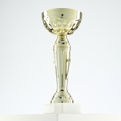 Кубок 107, наградная фигура, золото, подставка камень, 19 см
