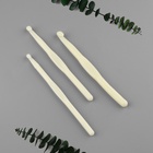 Набор крючков для вязания, d=7/8/9 мм, 14 см, 3 шт., белый - Фото 2