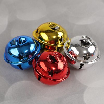 Бубенчики, набор 12 шт., размер 1 шт.: 3×3 см, цвет красный, жёлтый, синий, серебряный