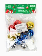 Бубенчики, набор 12 шт., размер 1 шт.: 3×3 см, цвет красный, жёлтый, синий, серебряный 2277664