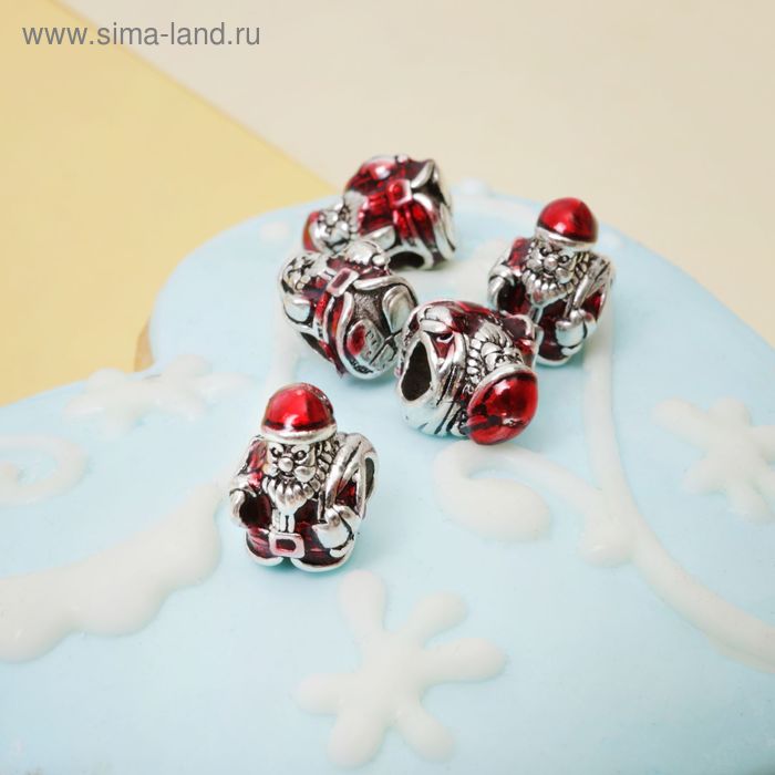 Талисман "Дед Мороз", цвет красный в серебре