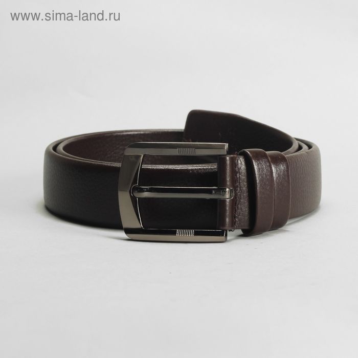 Ремень мужской "Леон", винт, пряжка тёмный металл, ширина - 3,5 см, цвет коричневый - Фото 1