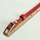 Ремень женский, гладкий, пряжка золото, ширина - 0,9 см, цвет красный - Фото 3