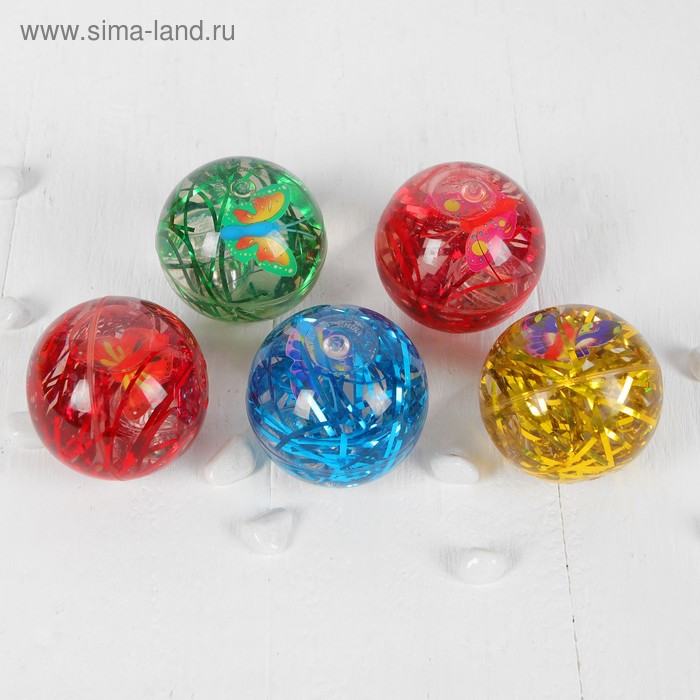 Мяч световой "Бабочка" с водой 6,5 см, цвета МИКС - Фото 1