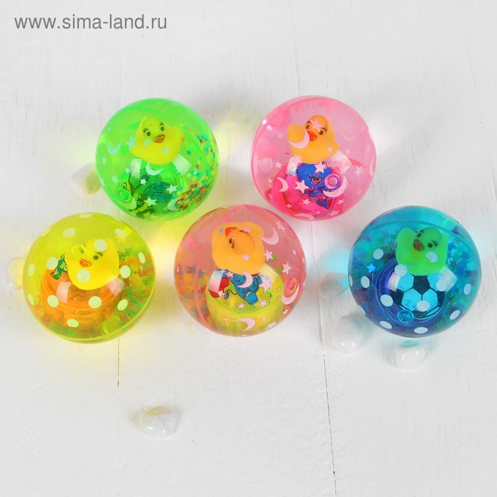 Мяч световой «Уточка», с водой, 6,5 см, цвета МИКС - Фото 1