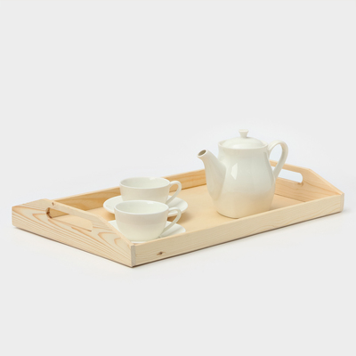 Поднос с ручками Доляна «Под роспись», 50×30×7 см, дерево