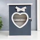 Ключница настенная «Сердце с бантом», дерево, 21×26×7 см - Фото 1