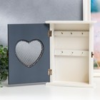 Ключница настенная «Сердце с бантом», дерево, 21×26×7 см - Фото 4
