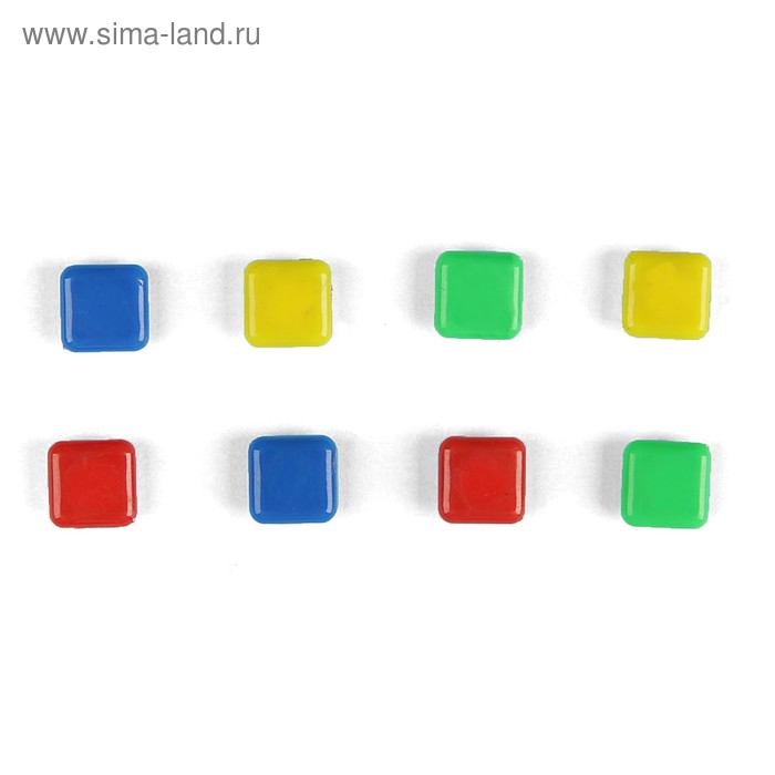 Магнит пластик "Квадратики цветные" набор 8 шт 1,5х1,5 см - Фото 1
