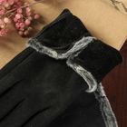 Перчатки женские, безразмерные, с подкладом, цвет чёрный - Фото 3