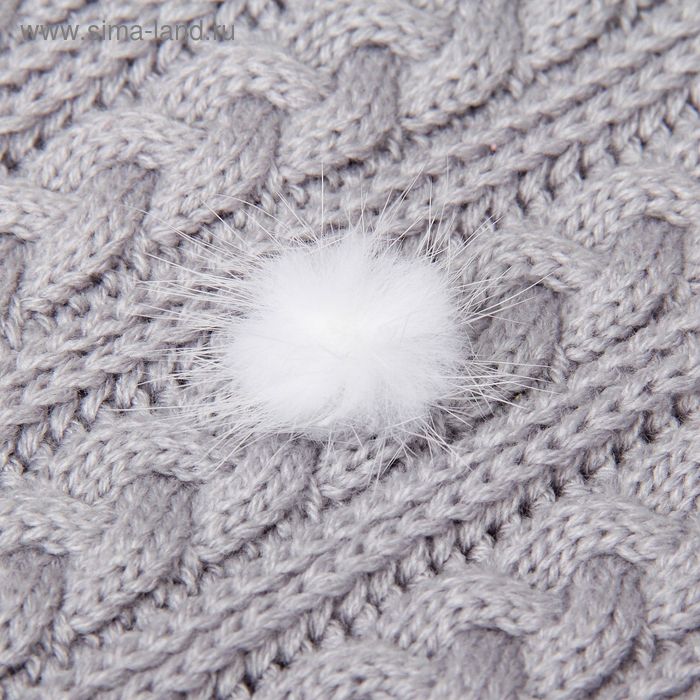 Помпон из натурального меха норки, размер 1 шт: 3,5 см, цвет белый - Фото 1