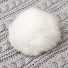 Помпон из натурального меха зайца, размер 1 шт: 9 см, цвет белый - фото 8327481