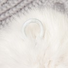 Помпон из натурального меха зайца, размер 1 шт: 9 см, цвет белый - фото 8327482