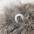 Помпон из натурального меха зайца, размер 1 шт: 9 см, цвет серый - Фото 2