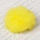 Помпон из натурального меха зайца, размер 1 шт: 8 см, цвет жёлтый - Фото 1