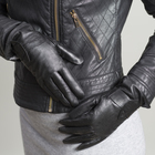 Перчатки женские, размер 7.5, с подкладом, цвет чёрный - Фото 1