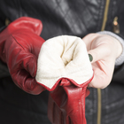 Перчатки женские, размер 7.5, с подкладом, цвет красный - Фото 3
