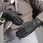 Перчатки женские, размер 7, с подкладом, цвет чёрный - Фото 1